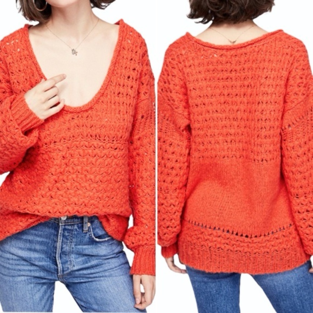 NWT Free People Oversized Knit Sweater - Picture 2 of 11